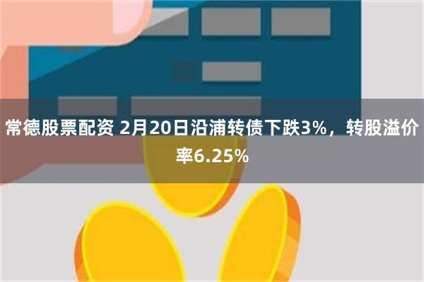 常德股票配资 2月20日沿浦转债下跌3%，转股溢价率6.25%